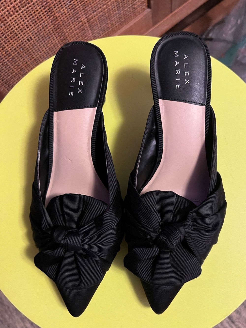 ALEX MARIE Audrene Pointed Toe Bow Mules